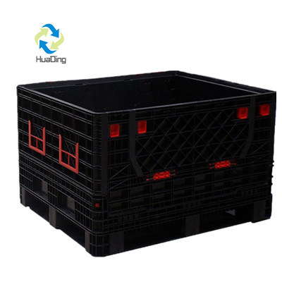 HUADING Collapsible Industrial Plastic Pallet Box with Racking and HDPE Material